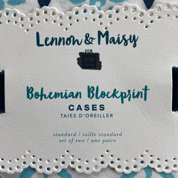 *SOLD* Pottery Barn Teen Lennon & Maisy Bohemian Block Print Pillowcases - Picture 2 of 7